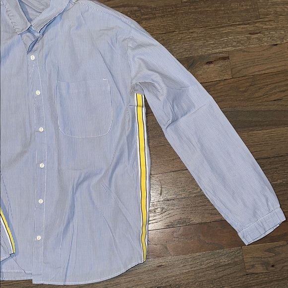 Zara Kids Blue and Yellow Striped Button Down Shirt - Picture 3 of 4